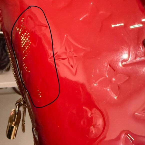 Louis Vuitton Monogram Vernis Alma PM in Patent Indian Rose (Dark Red) - Picture 5 of 7